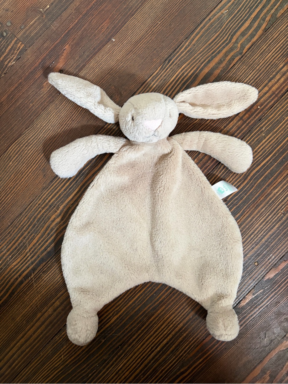 Baby Jellycat Bunny Lovey Security Blanket Plush Tan Beige Soother